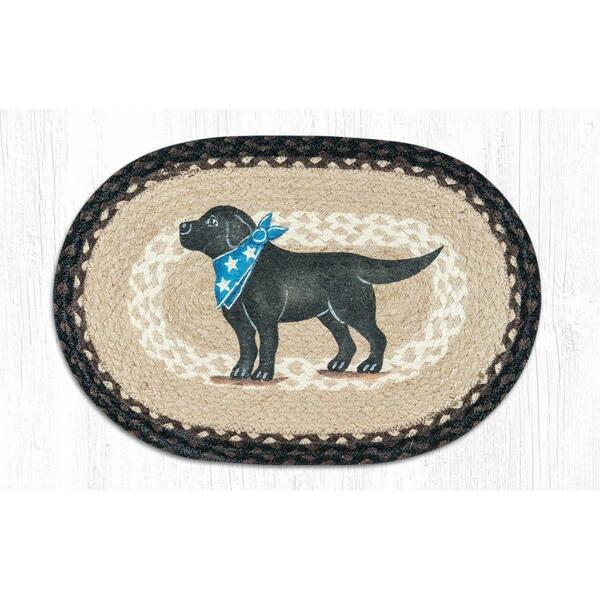 Capitol Importing Co 13 x 19 in. Jute Oval Black Lab Placemat 48-313BL